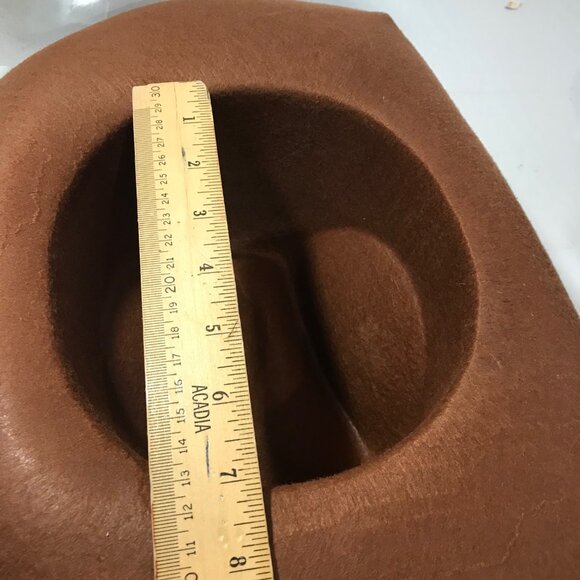 Halloween Hats Brown Western Cowboy Fringe Black Velvet Top Hat Set - Picture 6 of 13